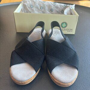 Charleston Shoe Co. Atlantic Black Linen Sandal